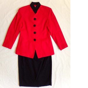 Coloura 2-Piece Long Sleeve Blazer Jacket and Pencil Skirt Suit Set, Small